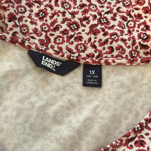 Lands End Womens Floral Cotton Dress sz 1X - Picture 6 of 7